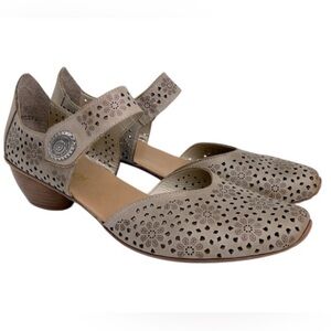 Rieker Mary Jane Comfu Casual Neutral Elegant Beige Women's Shoes Size 40